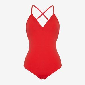 RARE! Princesse Tam Tam x Uniqlo ~ ORANGE RED~One Piece Swim Suit Maillot~Small